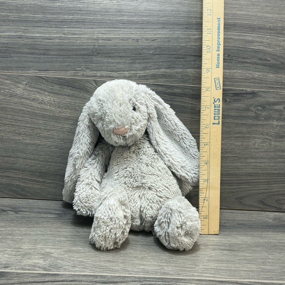 Jellycat Bashful Bunny Silver Grey Plush Soft with Bag - Picture 4 of 12